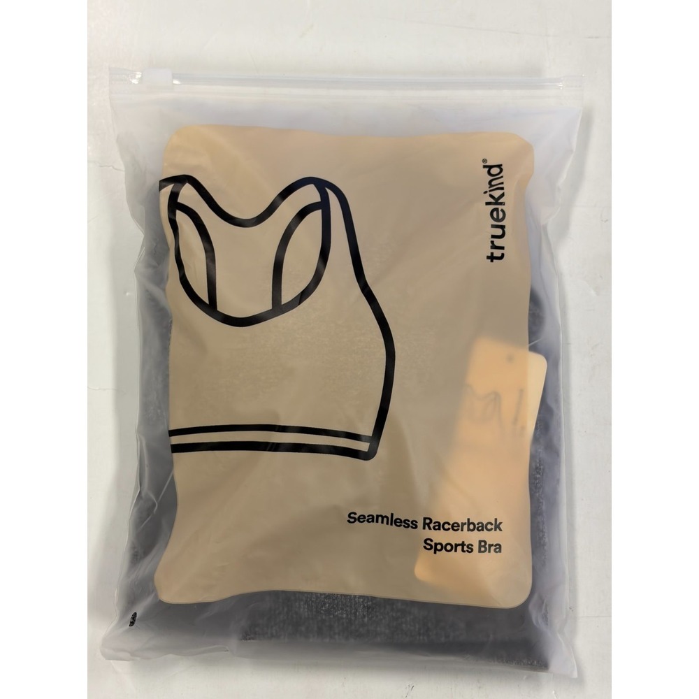 Truekind Seamless Racerback Sports Bra Women's Size L Heather Gray Wireless NWT